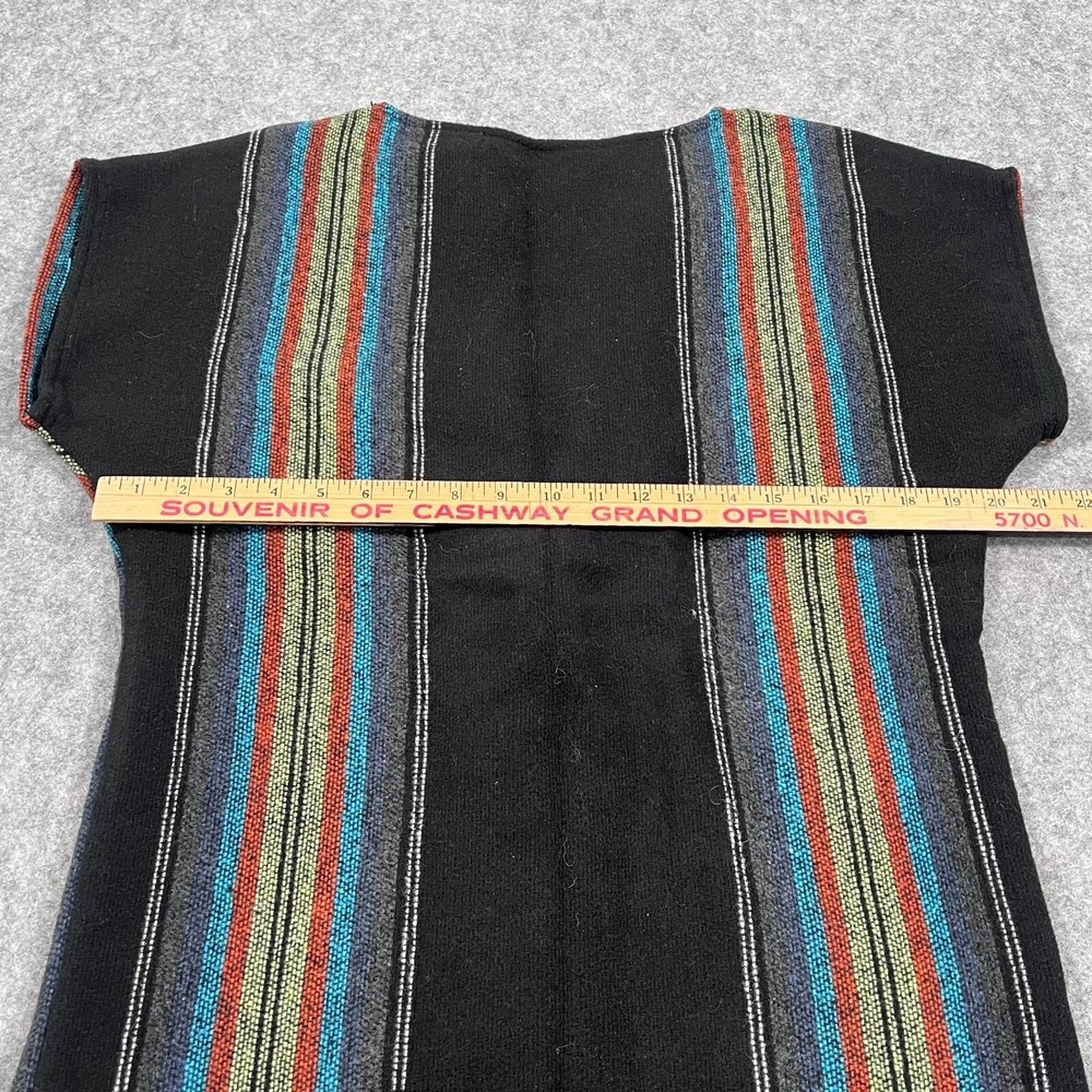 Vintage Rhonda Star Western Wool Blend Fringed Poncho Sweater Women's Size XS/S - Picture 5 of 6